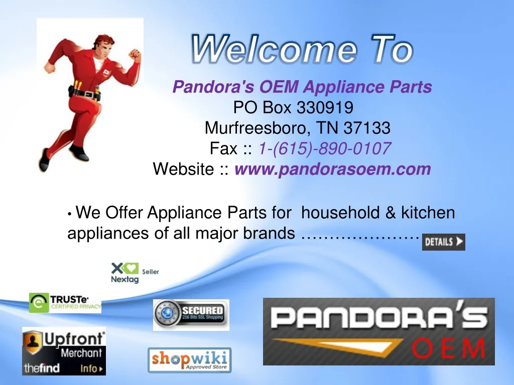 pandora s oem appliance parts po box 330919