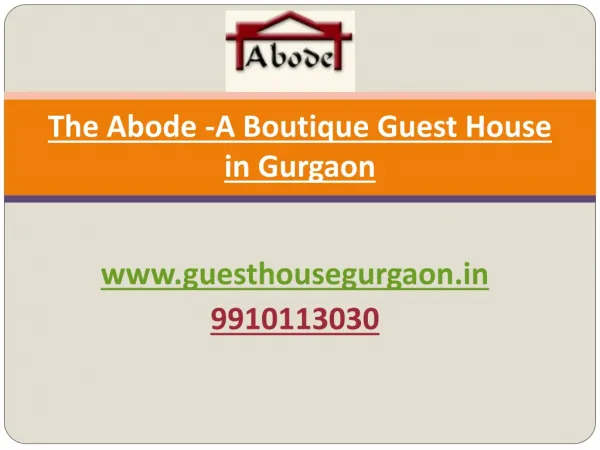 Service apartments in gurgaon by The Abode