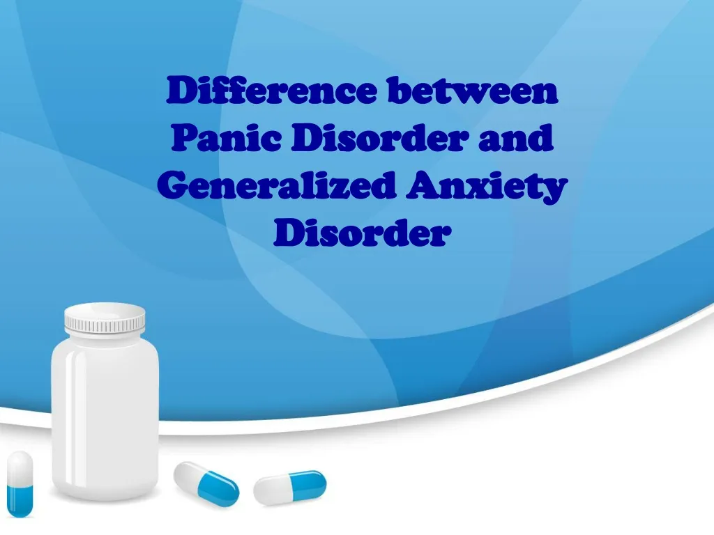 difference between panic disorder and generalized