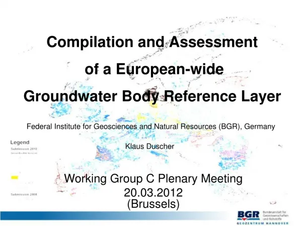 Compilation and Assessment of a European-wide Groundwater Body Reference Layer