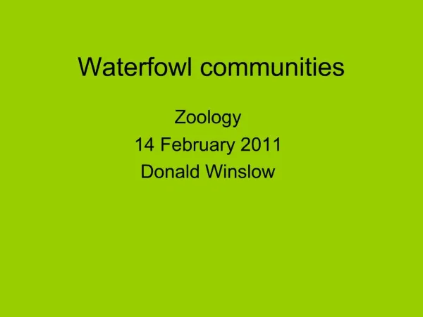 Waterfowl communities