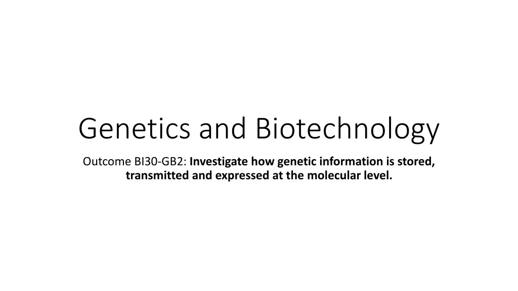 genetics and biotechnology