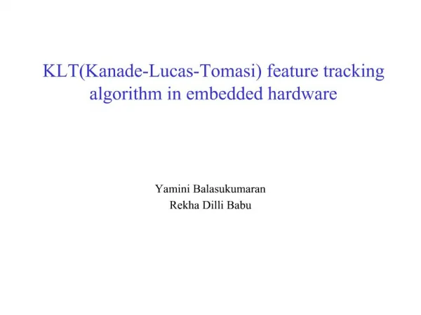 KLTKanade-Lucas-Tomasi feature tracking algorithm in embedded hardware