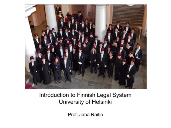 Introduction to Finnish Legal System University of Helsinki