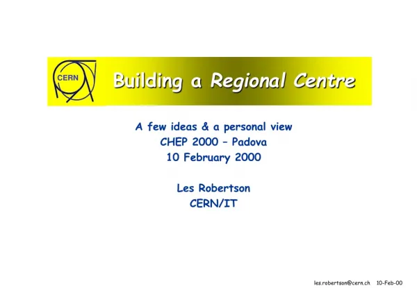 Building a Regional Centre
