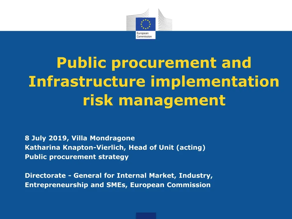 public procurement and infrastructure implementation risk management