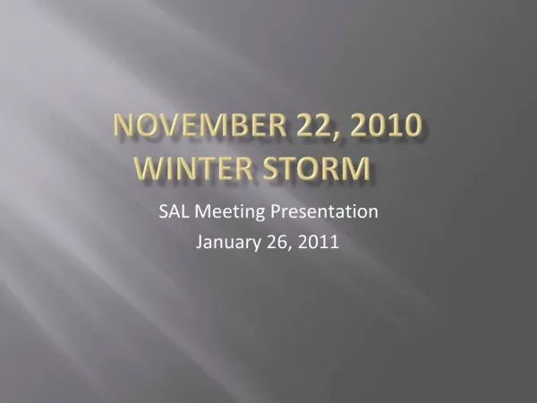 November 22, 2010 Winter Storm