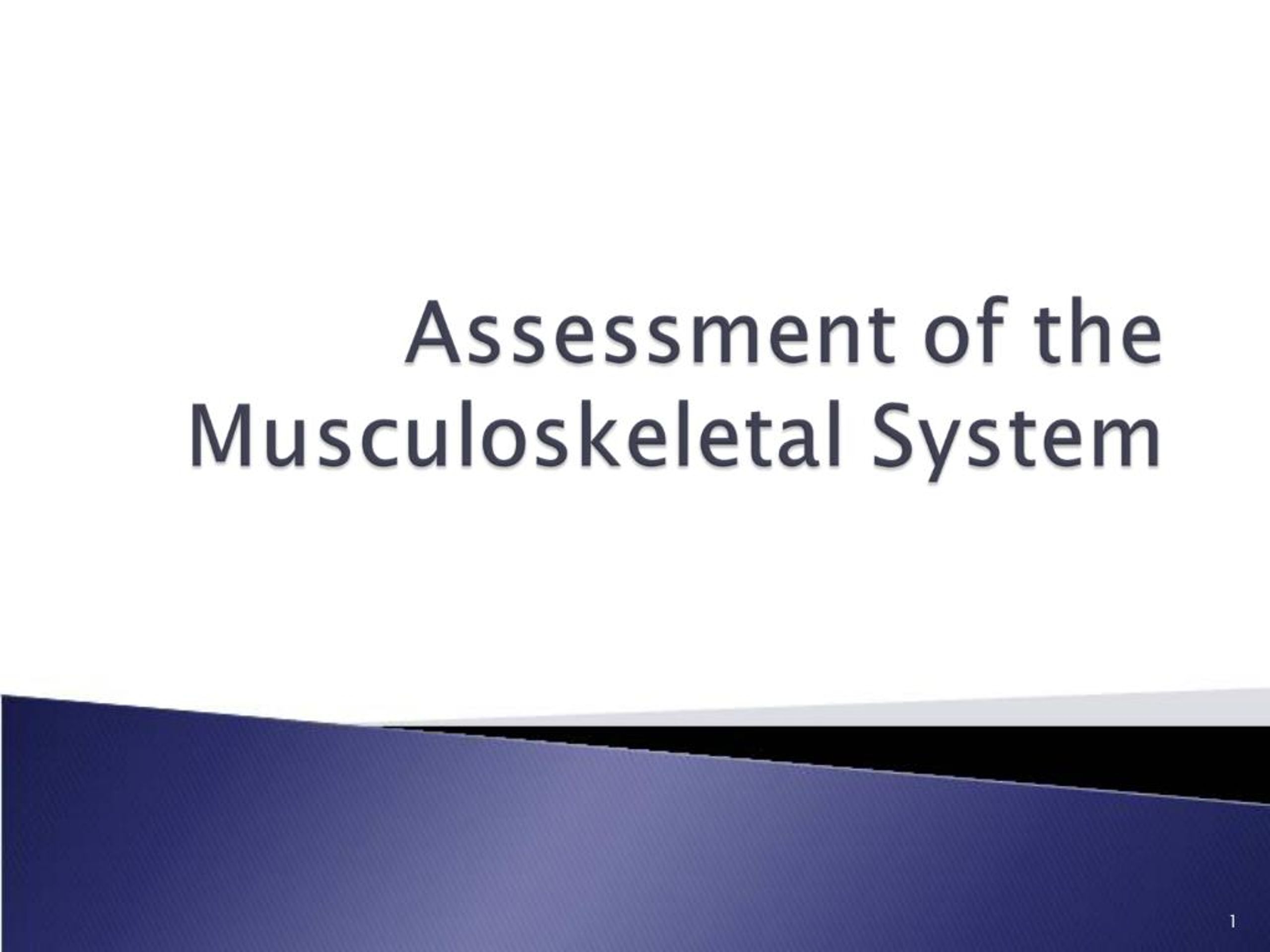 PPT - Assessment of the Musculoskeletal System PowerPoint Presentation ...