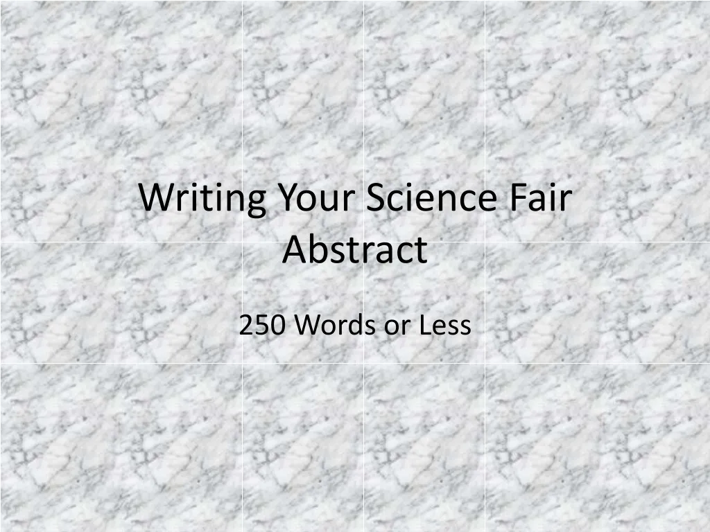 writing your science fair abstract