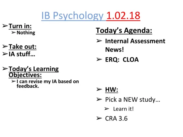 IB Psychology 1.02.18