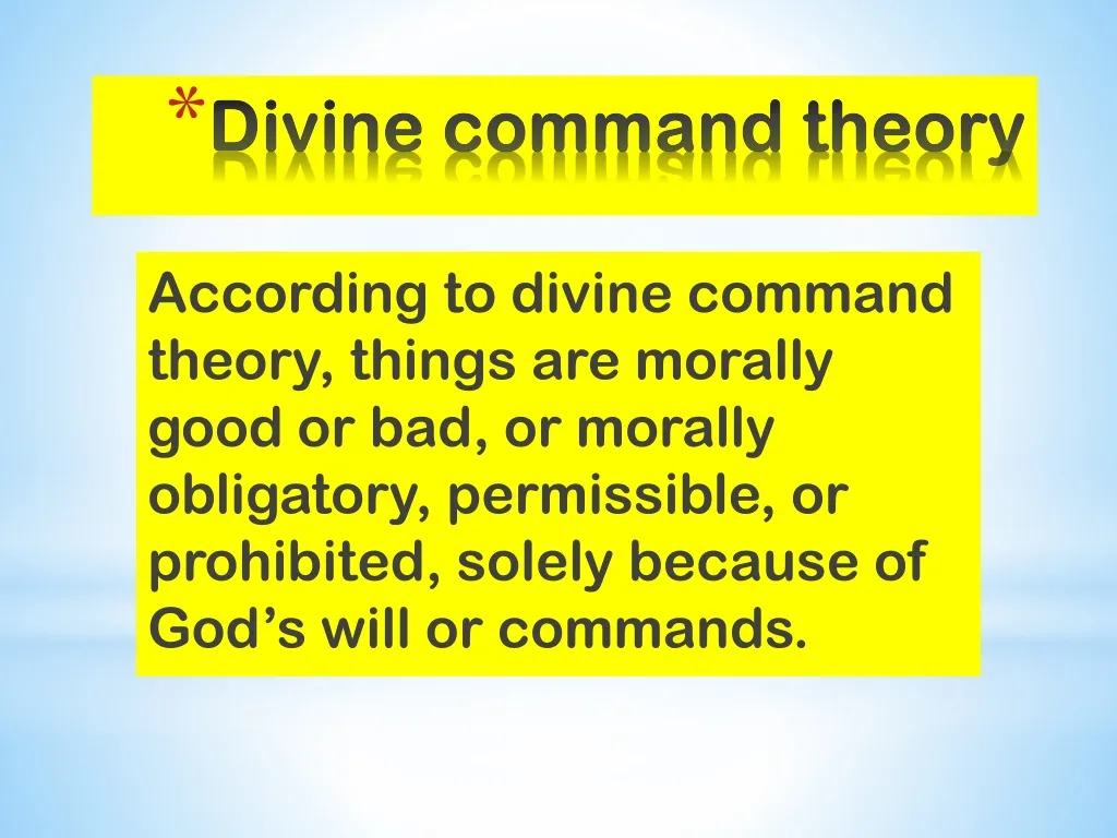 d ivine command theory