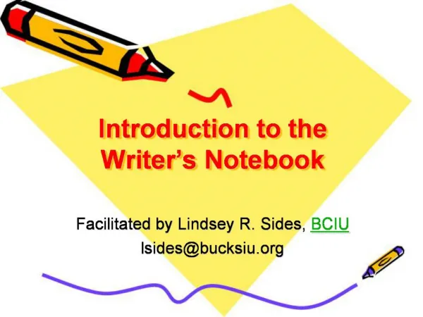 Introduction to the Writer s Notebook