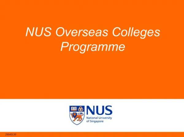 NUS Overseas Colleges Programme