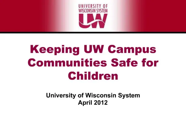 Keeping UW Campus Communities Safe for Children