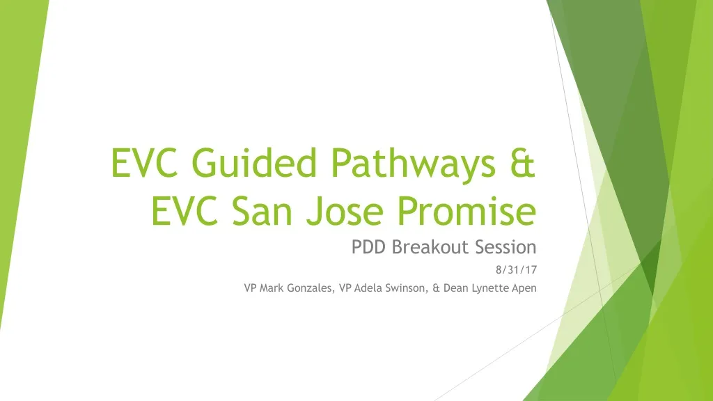 evc guided pathways evc san jose promise