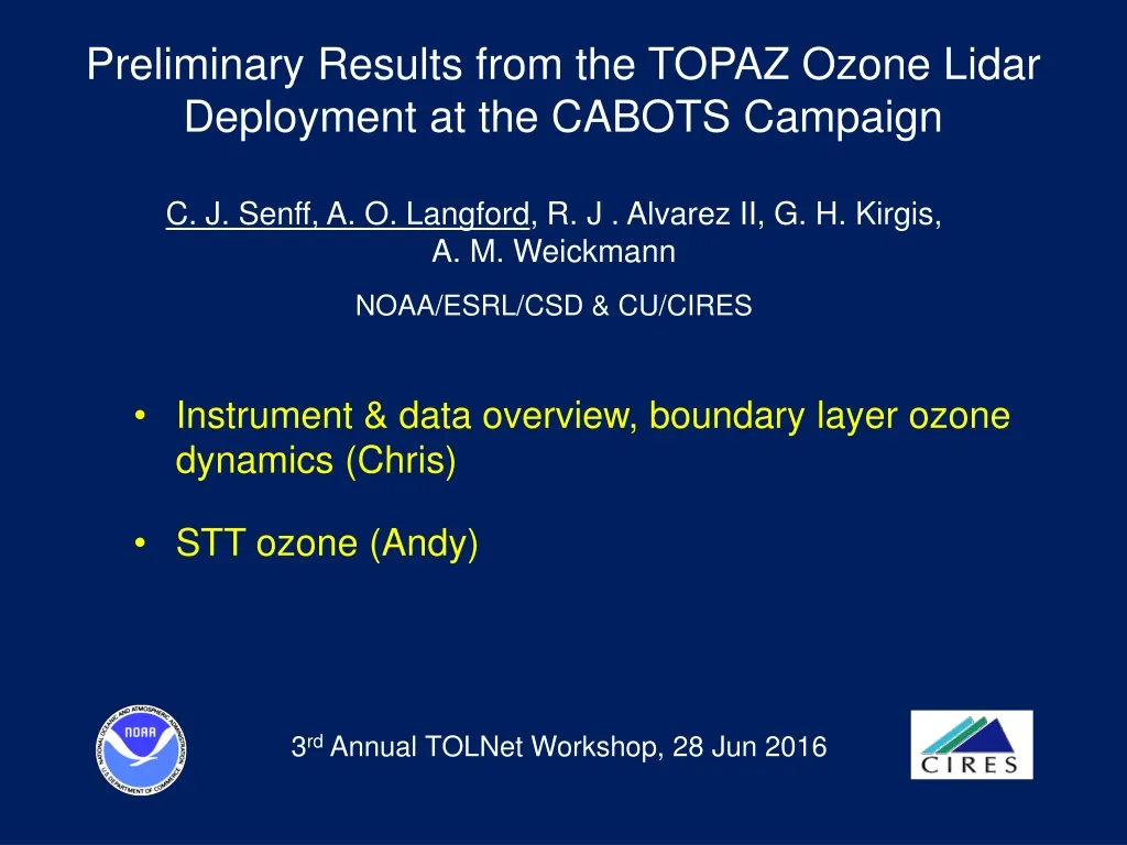 preliminary results from the topaz ozone lidar