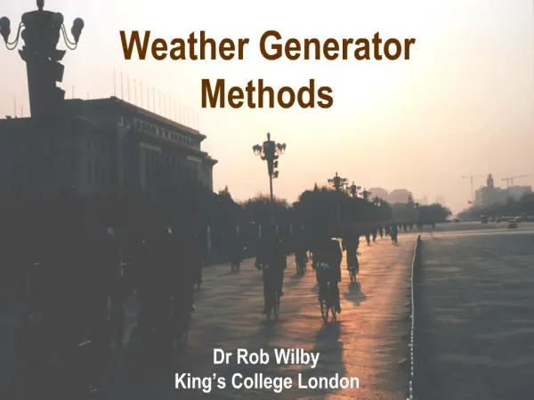 Weather Generator Methods
