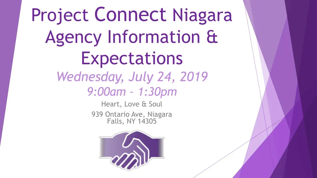 project connect niagara agency information expectations wednesday july 24 2019 9 00am 1 30pm