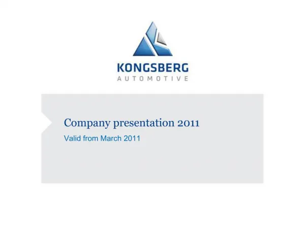 Company presentation 2011