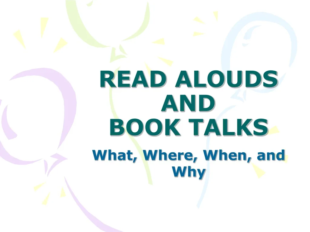 read alouds and book talks