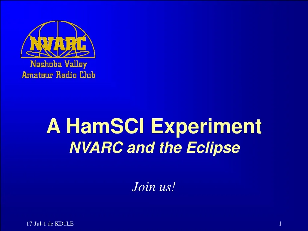 a hamsci experiment nvarc and the eclipse