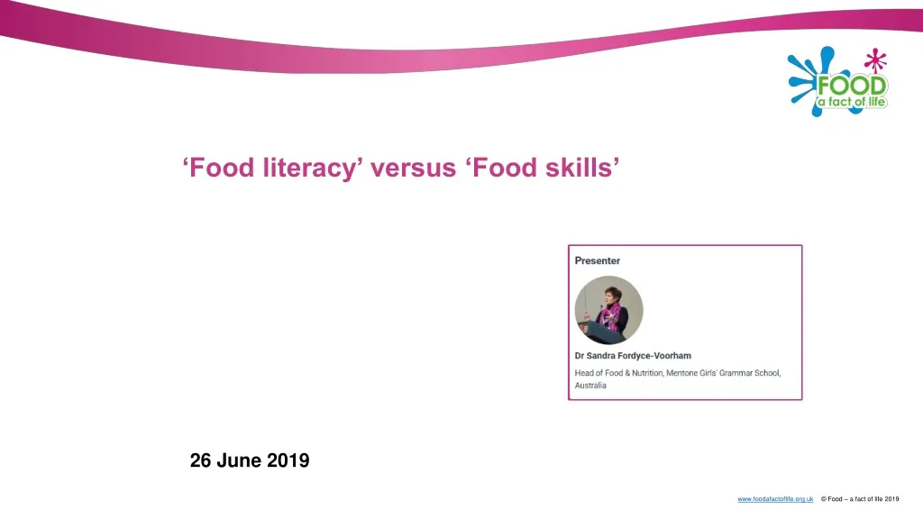 food literacy versus food skills