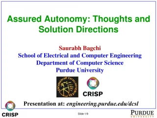 Assured Autonomy: Thoughts and Solution Directions - slide 1
