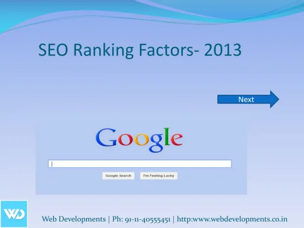SEO Ranking Factors- 2013