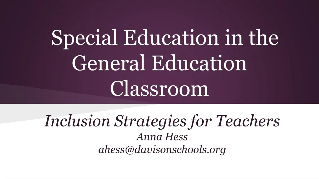 special education in the general education classroom