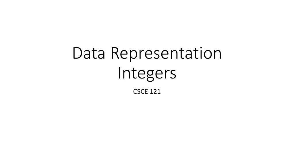data representation integers