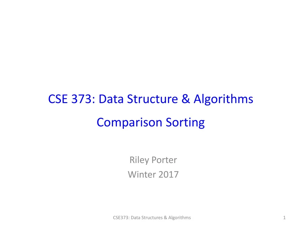 cse 373 data structure algorithms comparison sorting