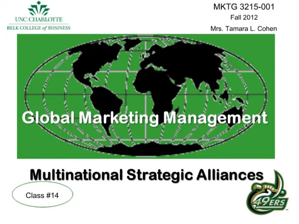 Global Marketing Management Multinational Strategic Alliances
