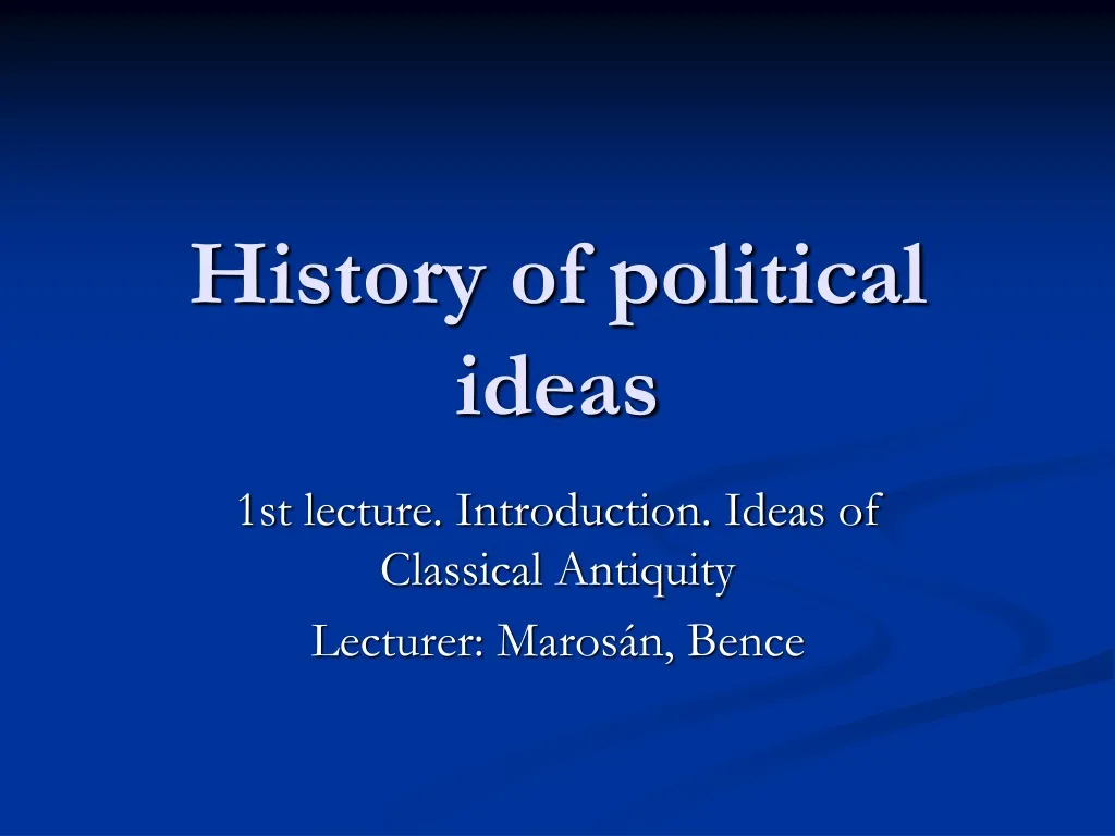 history of political ideas