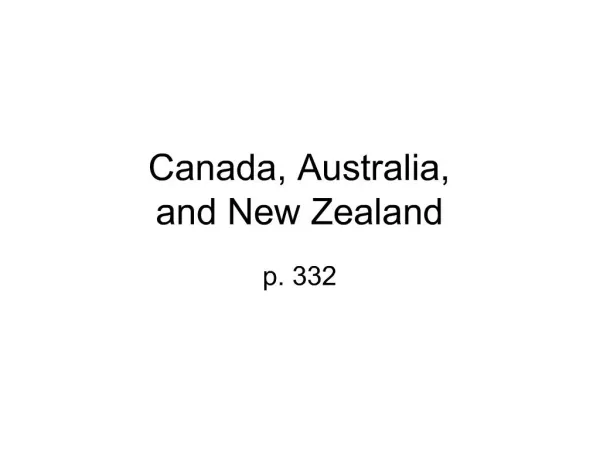 Canada, Australia, and New Zealand