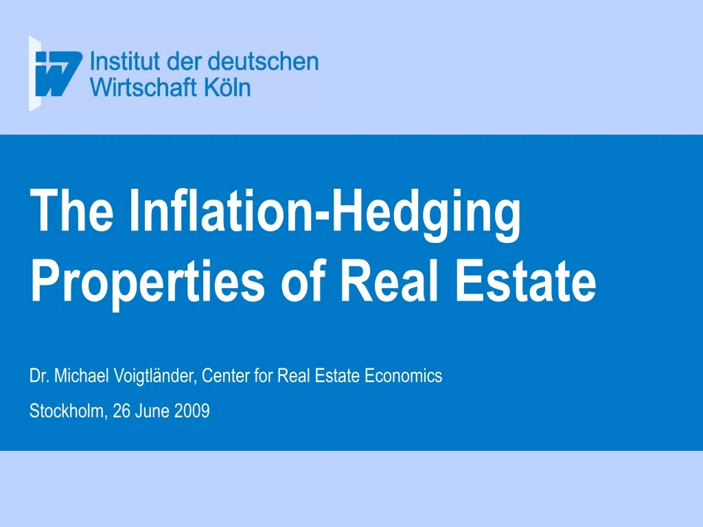 the inflation hedging properties of real estate