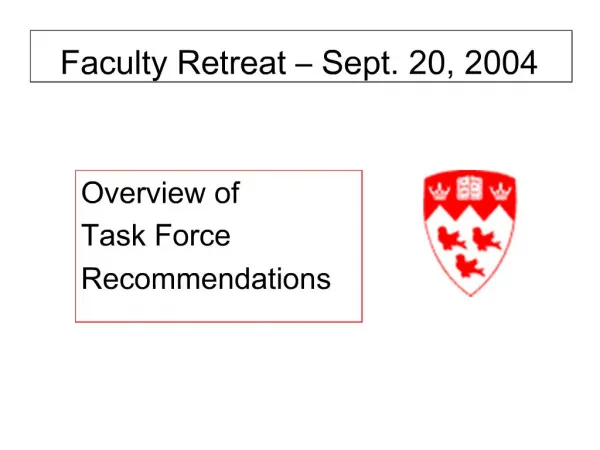 Faculty Retreat Sept. 20, 2004
