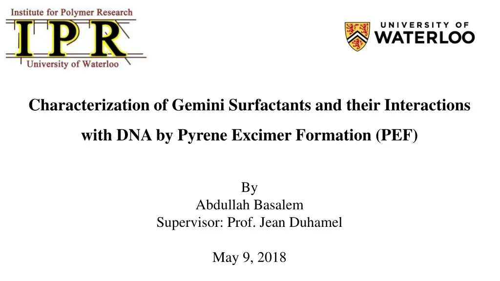 characterization of gemini surfactants and their