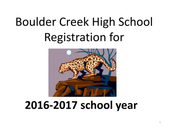 Boulder Creek High School Registration for