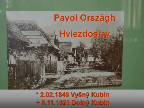 Pavol Orsz gh Hviezdoslav