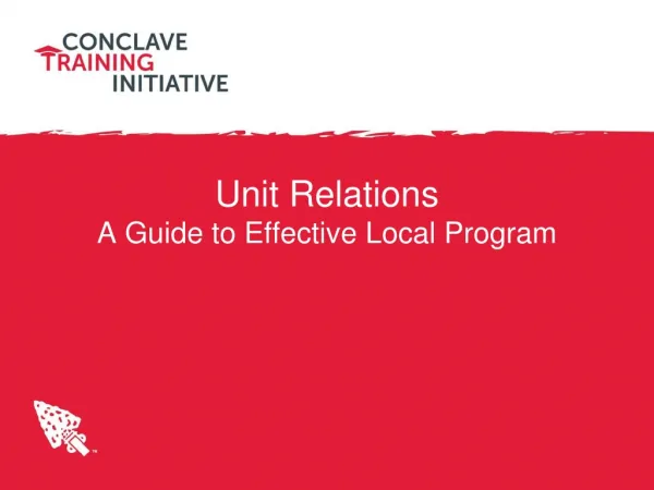 Unit Relations A Guide to Effective Local Program