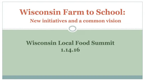 Wisconsin Farm to School: