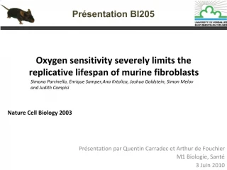 Oxygen sensitivity severely limits the replicative lifespan of murine fibroblasts - slide 1