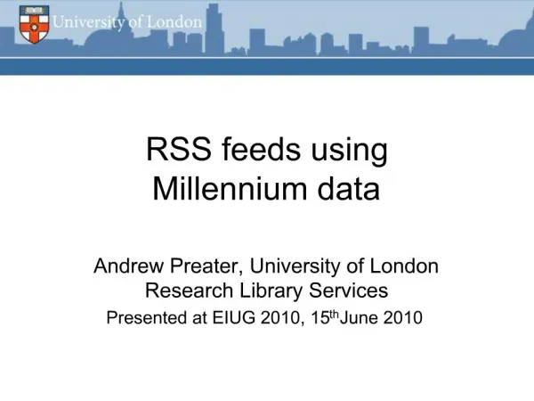 RSS feeds using Millennium data