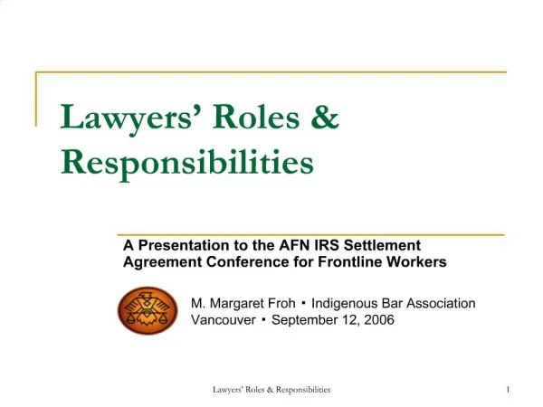 Lawyers Roles Responsibilities