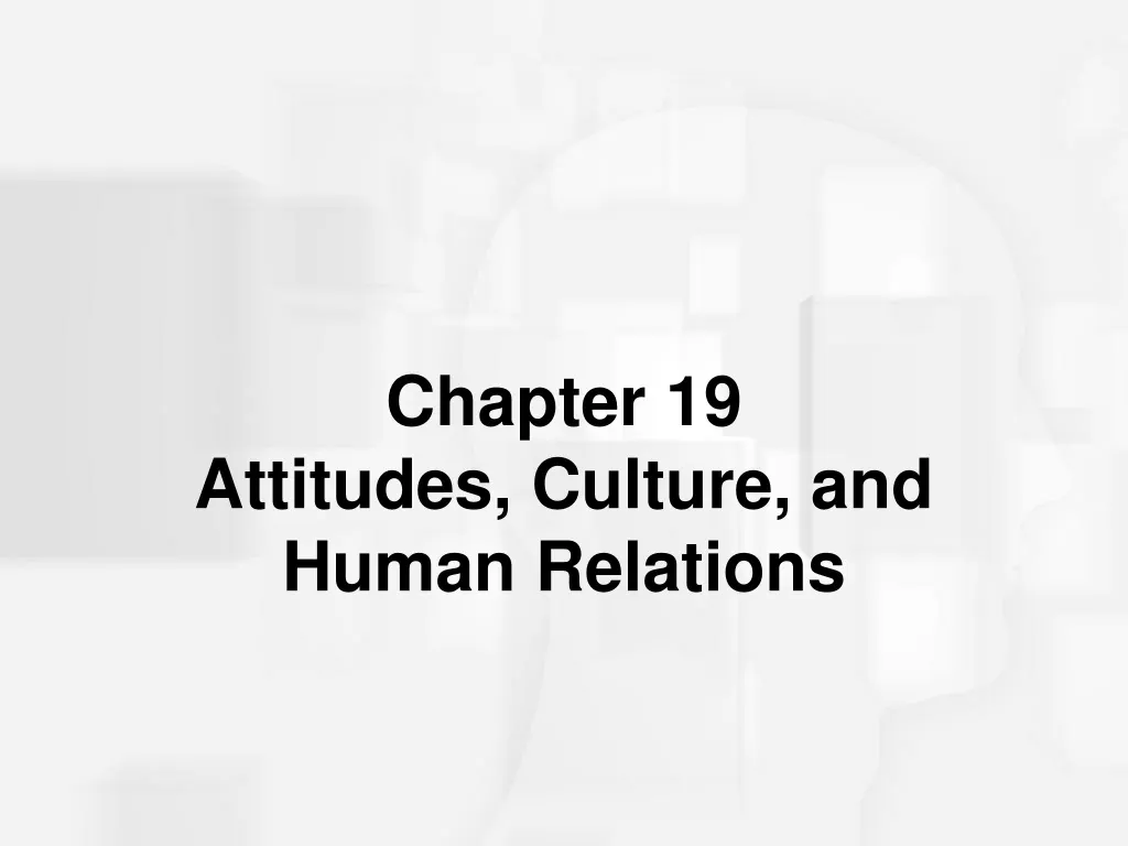 chapter 19 attitudes culture and human relations