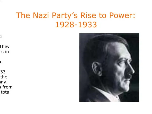 The Nazi Party s Rise to Power: 1928-1933