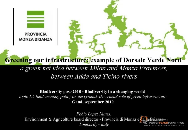 IT Greening our infrastructure: example of Dorsale Verde ppt ...