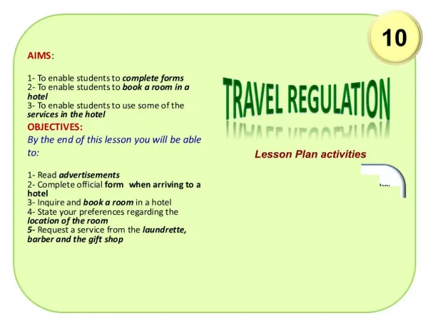 Lesson Plan activities