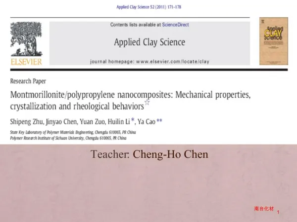 Teacher: Cheng-Ho Chen