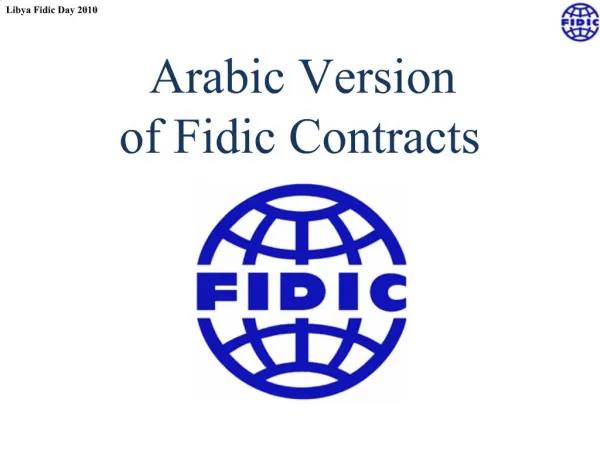 Arabic Version of Fidic Contracts